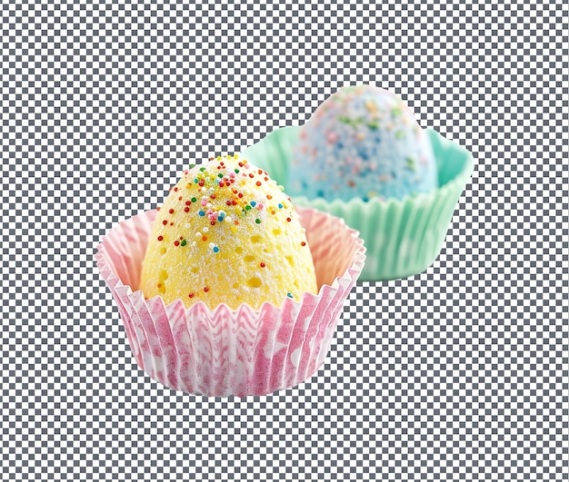 PSD delightful easter egg shaped cupcake liners isolated on transparent background