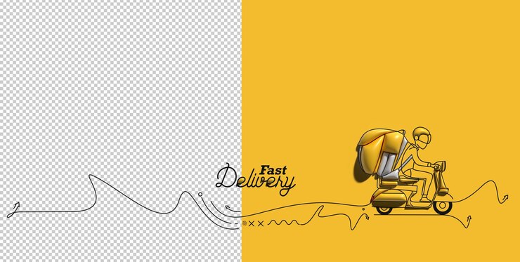PSD delivery boy ride scooter service de livraison, commande, expédition rapide fichier psd transparent.