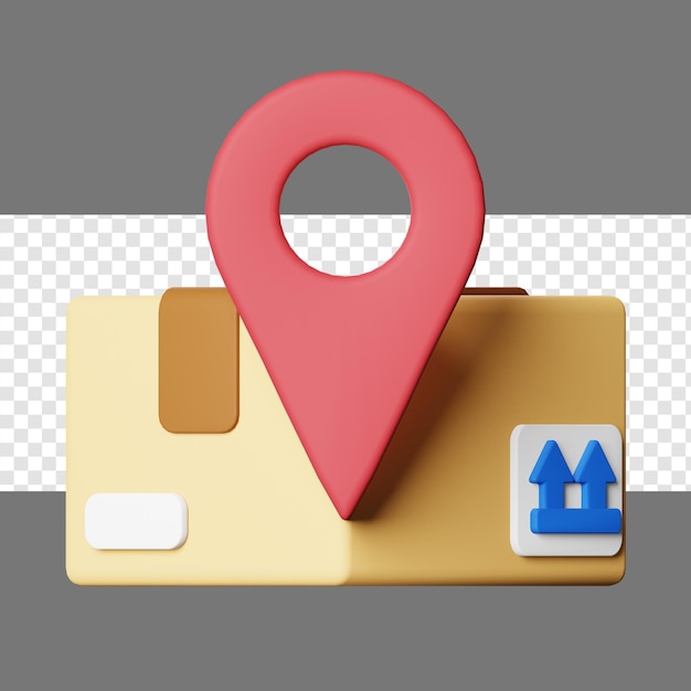 delivery package location 3d illustration