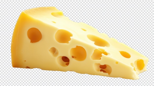 Deliziosa fetta di formaggio svizzero con buchi perfetta per disegni culinari e presentazioni di ricette al formaggio