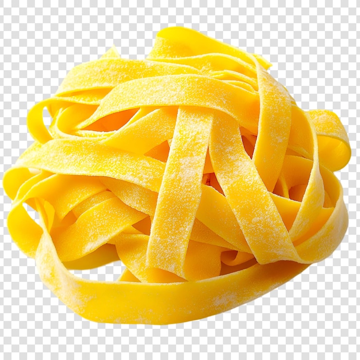 PSD deliziosa pasta gialla pappardelle pronta a cucinare ricetta di cibo italiano