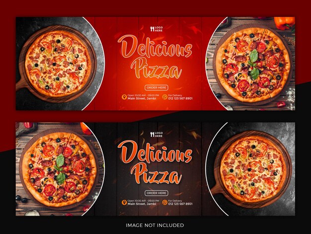 deliziosa pizza banner modello scenografia