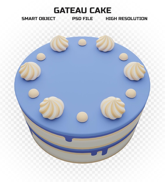 Deliziosa torta alla crema blu in alta risoluzione per un evento speciale per l'anniversario
