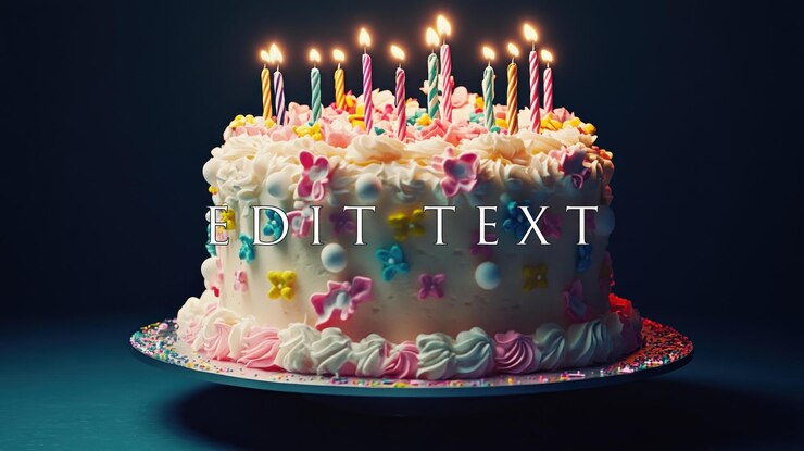 PSD deliziosa torta di compleanno con candele accese e glassa pastello