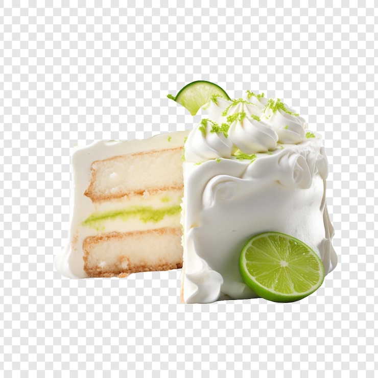 PSD deliziosa torta di crema di lime isolata su uno sfondo trasparente