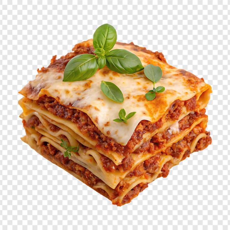PSD deliziose lasagne casalinghe con basilico fresco