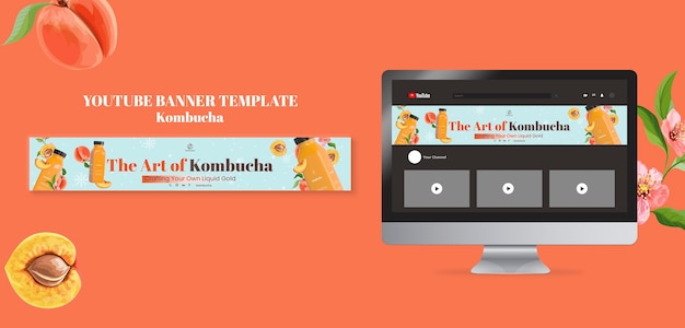 Delizioso banner youtube di kombucha