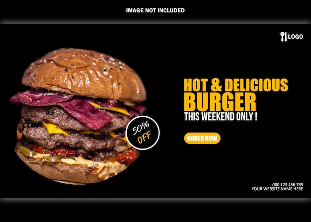 delizioso hamburger social media post banner template design
