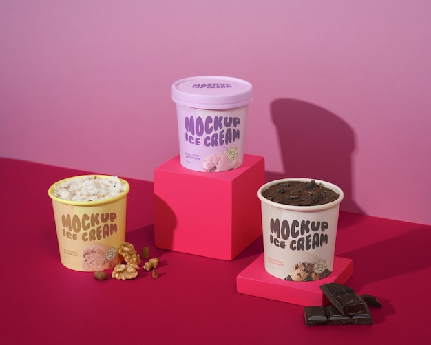 Delizioso mockup del marchio di gelato