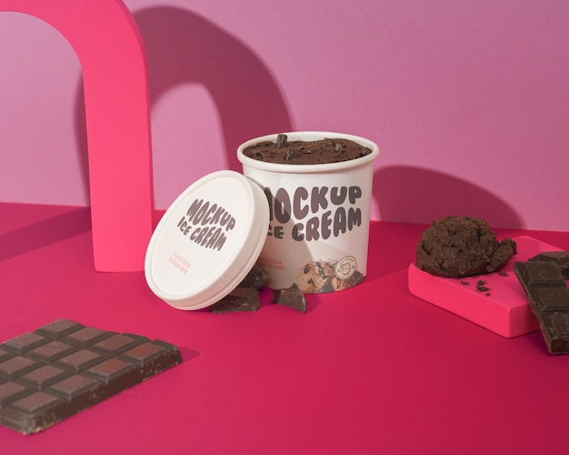 Delizioso mockup del marchio di gelato