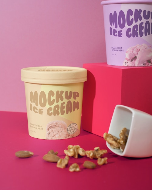 Delizioso mockup del marchio di gelato