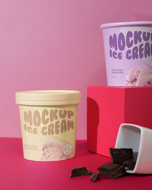 Delizioso mockup del marchio di gelato