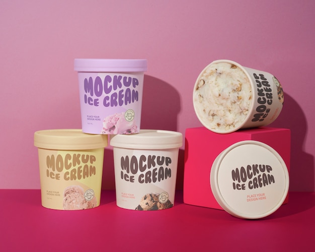 Delizioso mockup del marchio di gelato