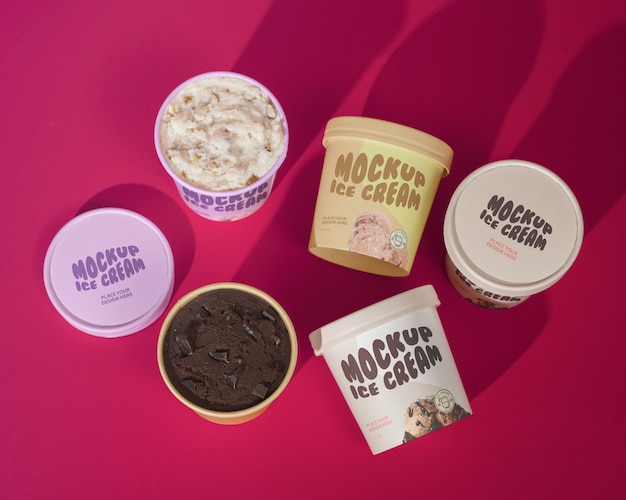 Delizioso mockup del marchio di gelato