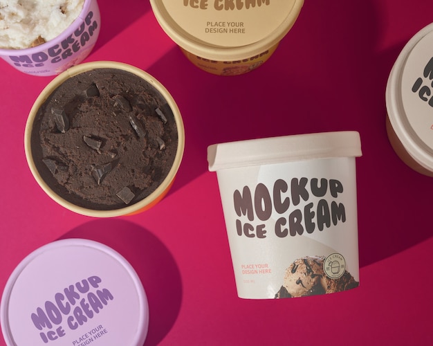 Delizioso mockup del marchio di gelato