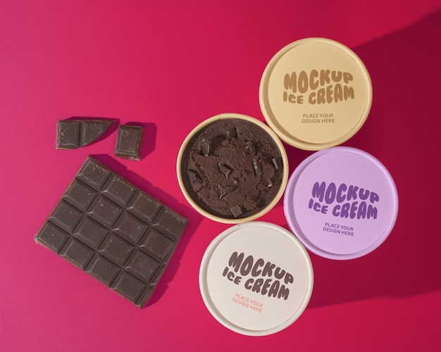 Delizioso mockup del marchio di gelato