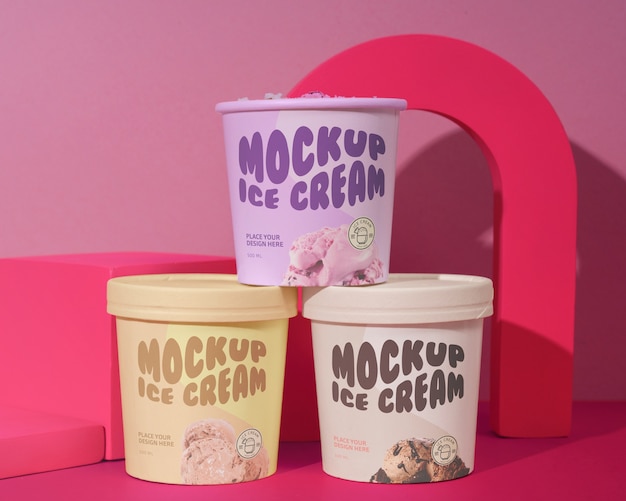 Delizioso mockup del marchio di gelato