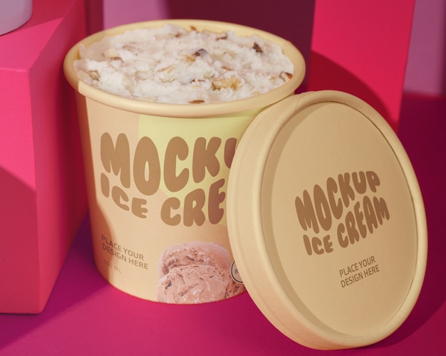 Delizioso mockup del marchio di gelato