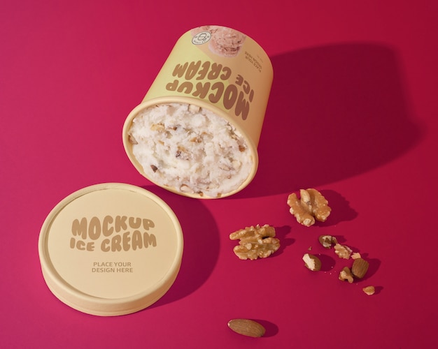 Delizioso mockup del marchio di gelato