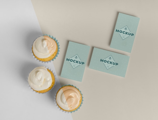 Delizioso mockup di cupcake