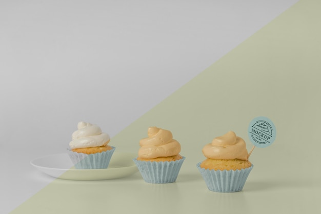 Delizioso mockup di cupcake