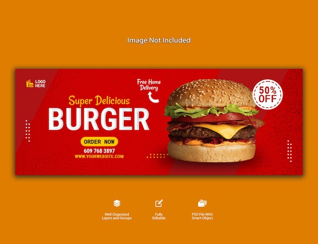 Delizioso modello di progettazione di banner per hamburger