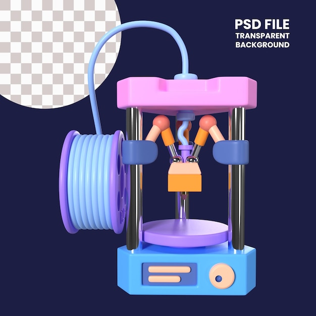 Delta 3D-Drucker 3D-Illustrationssymbol
