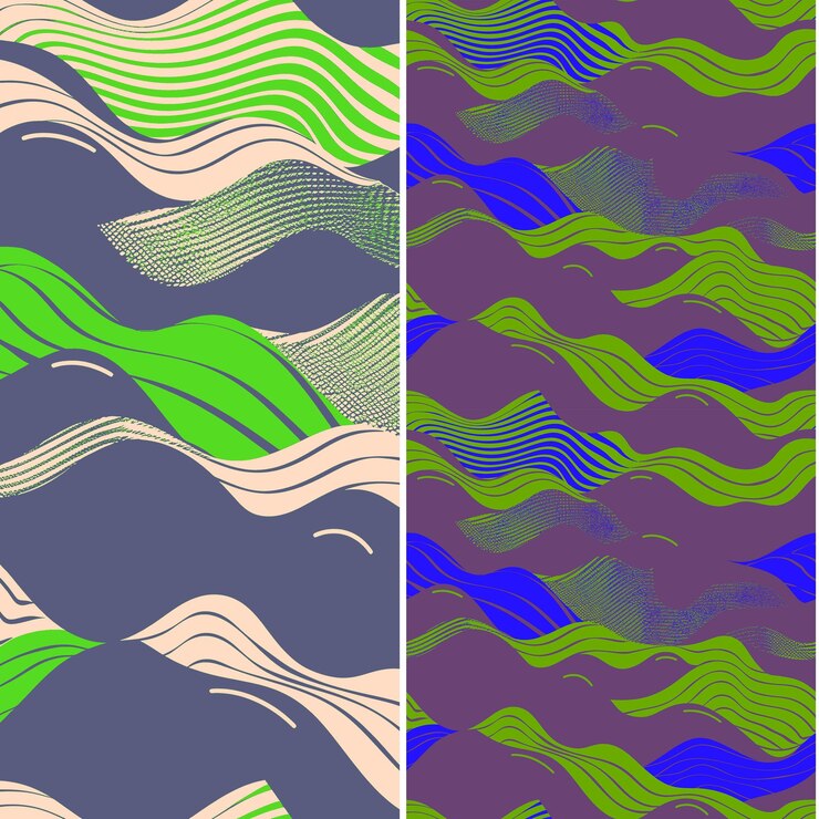 PSD delta del océano con silueta de río arreglada en un diseño vectorial dinámico de patrones de naturaleza