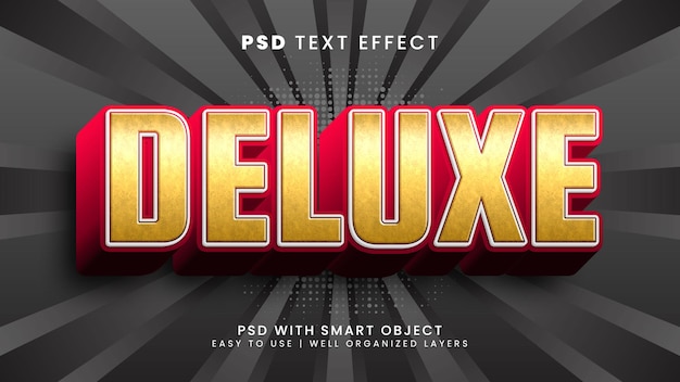 Deluxe 3d editable text effect with luxury and gold text style