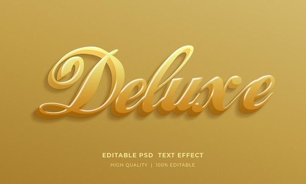 Deluxe bearbeitbare 3D-Textstil-Effekt-Mockup-Vorlage
