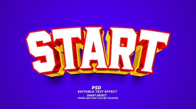 Démarrer le style d'effet de texte photoshop modifiable 3d avec arrière-plan