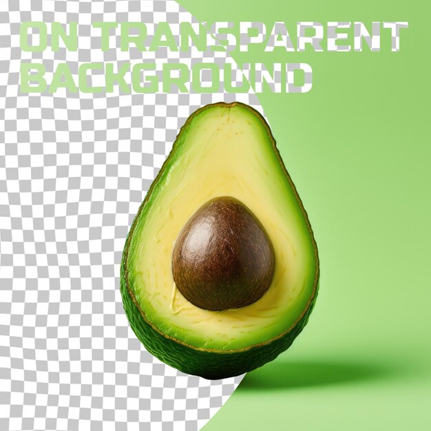 PSD un demi-avocat sur un fond transparent une photographie gastronomique exquise