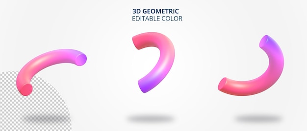 Demi-cercle 3d géométrique réaliste