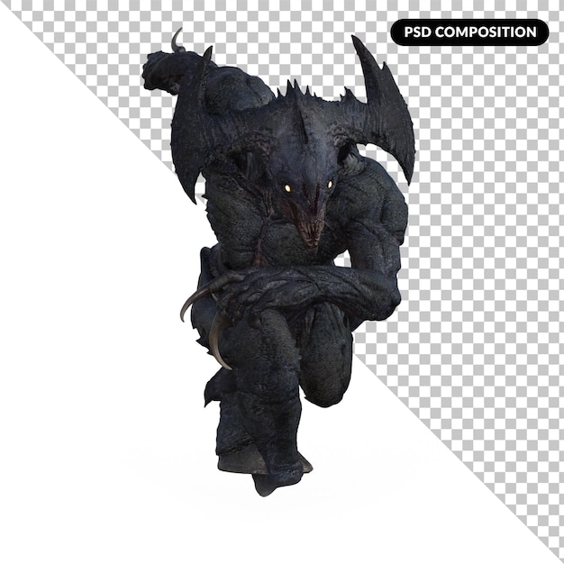 Démon isolé rendu 3d