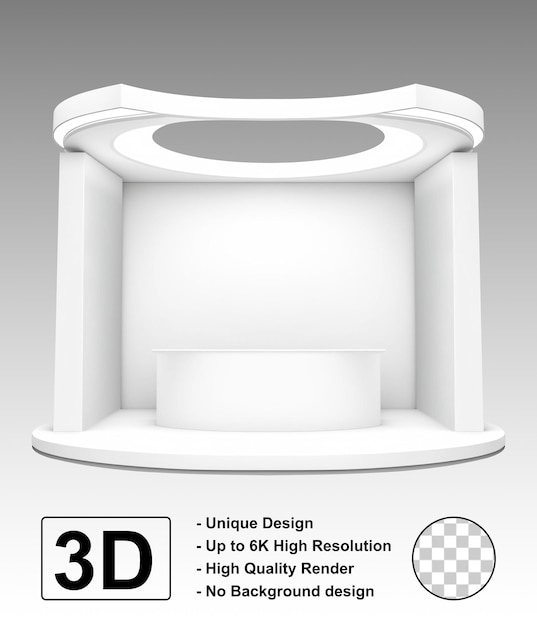 Demonstração de produtos de exposições de eventos Mockup 3D de design de estande de fundo