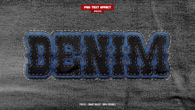 Denim 3d editierbarer Texteffekt