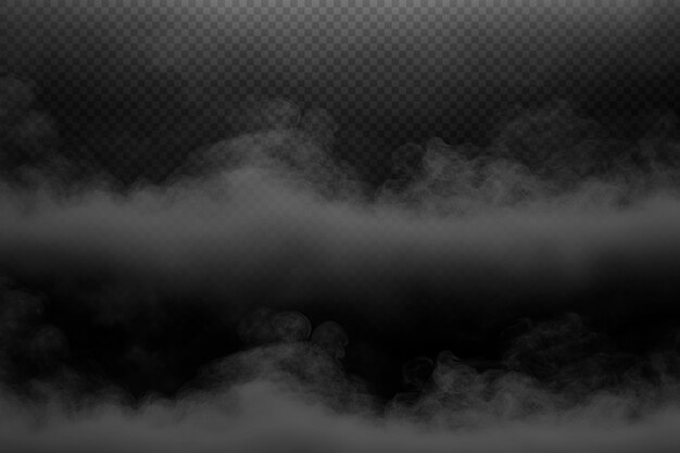 Dense Ominous Smoke and Fog Overlay on Transparent Background