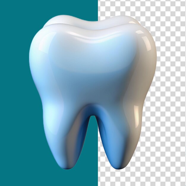 PSD dent en 3d sur un fond transparent