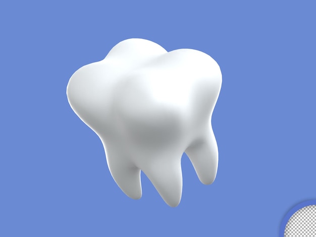 PSD dente branco do ícone médico da rendição 3d