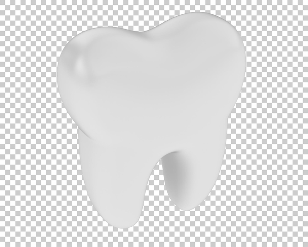 Dente na ilustração de renderização 3d de fundo transparente