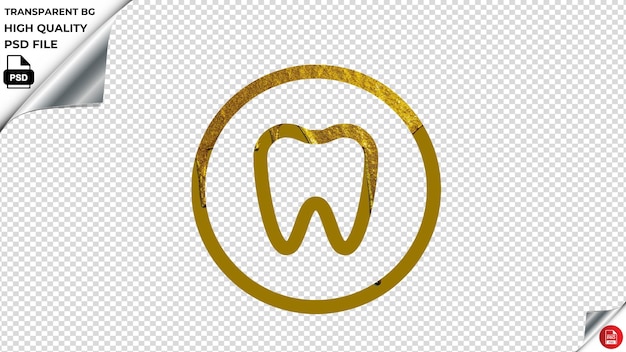 PSD dentes cor dourada pintura derretida psd transparente