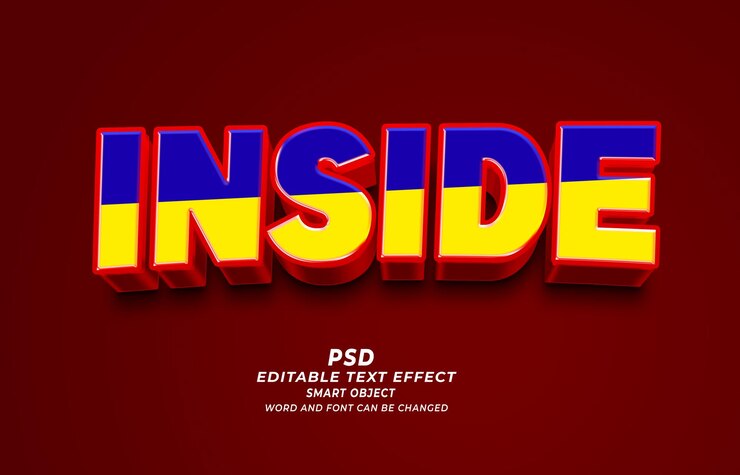 PSD dentro del efecto de texto editable psd 3d