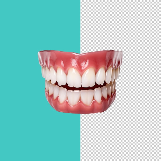 Des dents blanches et jaunâtres sur une image PNG à fond transparent.