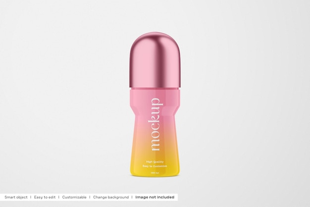 Deodorant mockup plastikflasche mit silberner kappe