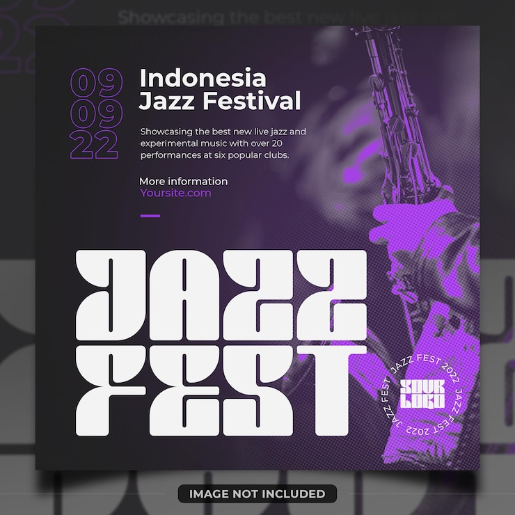 PSD dépliant et bannière du festival de musique jazz sur les médias sociaux