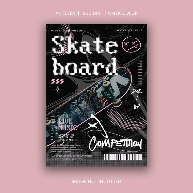 Dépliant de compétition de skateboard