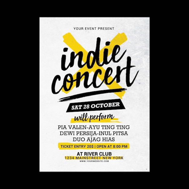 Dépliant de concert indépendant
