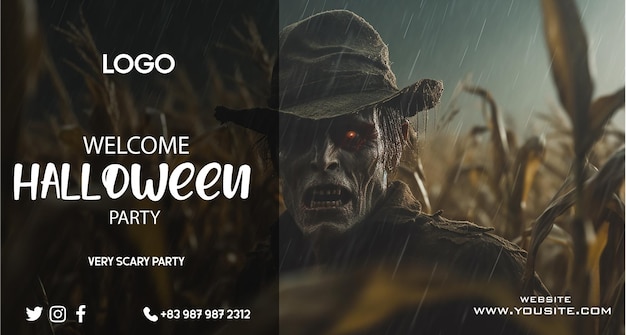 PSD dépliant de fête d'halloween pour une fête d'halloween