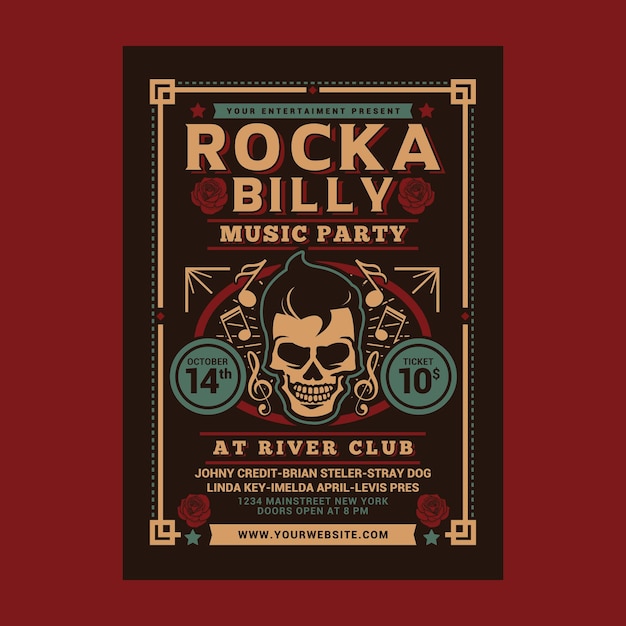 Dépliant De La Fête De La Musique Rockabilly