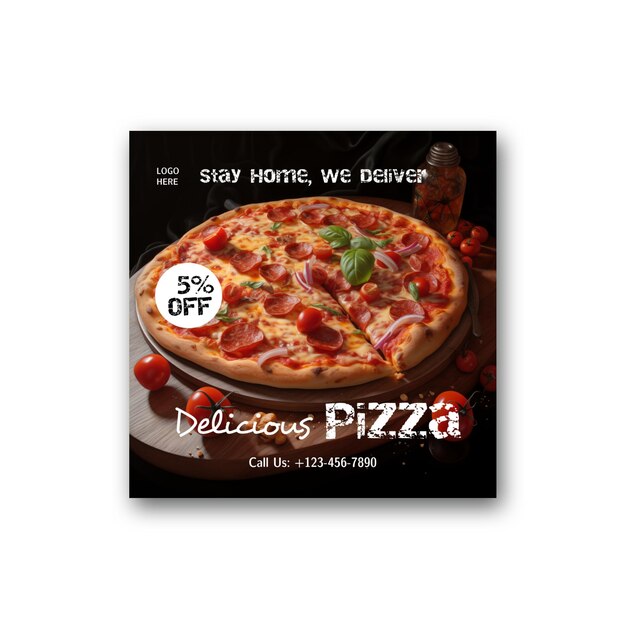 PSD un dépliant de pizza pour votre busine.